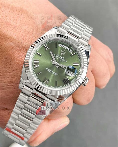 rolex 228239 green dials|Rolex meteorite dial day date.